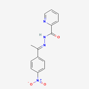 molecular formula C14H12N4O3 B3867779 N'-[(1E)-1-(4-nitrophenyl)ethylidene]pyridine-2-carbohydrazide 