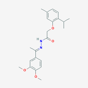 molecular formula C22H28N2O4 B386782 N-[(E)-1-(3,4-dimethoxyphenyl)ethylideneamino]-2-(5-methyl-2-propan-2-ylphenoxy)acetamide CAS No. 369396-45-2