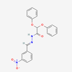 molecular formula C21H17N3O5 B3867831 N-[(E)-(3-nitrophenyl)methylideneamino]-2,2-diphenoxyacetamide 