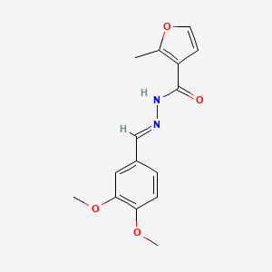 molecular formula C15H16N2O4 B3867882 N'-[(E)-(3,4-dimethoxyphenyl)methylidene]-2-methylfuran-3-carbohydrazide 