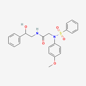 molecular formula C23H24N2O5S B3867934 N-(2-hydroxy-2-phenylethyl)-N~2~-(4-methoxyphenyl)-N~2~-(phenylsulfonyl)glycinamide 