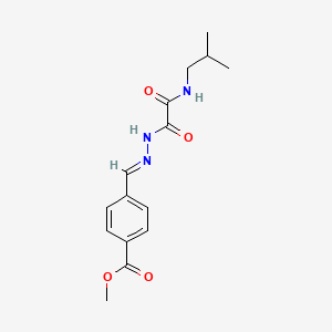 molecular formula C15H19N3O4 B3867996 methyl 4-[(E)-(2-{[(2-methylpropyl)amino](oxo)acetyl}hydrazinylidene)methyl]benzoate 