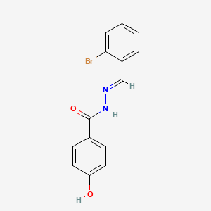molecular formula C14H11BrN2O2 B3868006 N-[(E)-(2-bromophenyl)methylideneamino]-4-hydroxybenzamide CAS No. 386284-08-8