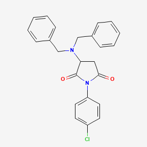 molecular formula C24H21ClN2O2 B3868022 1-(4-Chlorophenyl)-3-(dibenzylamino)pyrrolidine-2,5-dione 