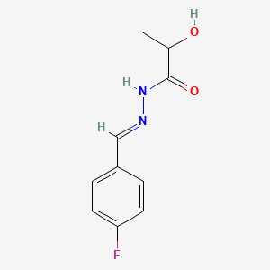 molecular formula C10H11FN2O2 B3868050 N-[(E)-(4-fluorophenyl)methylideneamino]-2-hydroxypropanamide 