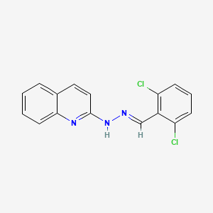molecular formula C16H11Cl2N3 B3868054 N-[(E)-(2,6-dichlorophenyl)methylideneamino]quinolin-2-amine 
