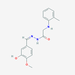 molecular formula C17H19N3O3 B3868062 N-[(Z)-(3-hydroxy-4-methoxyphenyl)methylideneamino]-2-(2-methylanilino)acetamide 