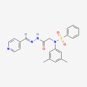 molecular formula C22H22N4O3S B3868128 N-(3,5-DIMETHYLPHENYL)-N-({N'-[(E)-(PYRIDIN-4-YL)METHYLIDENE]HYDRAZINECARBONYL}METHYL)BENZENESULFONAMIDE 
