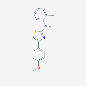molecular formula C18H18N2OS B386813 N-[4-(4-ethoxyphenyl)-1,3-thiazol-2-yl]-N-(2-methylphenyl)amine 