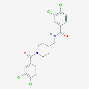 molecular formula C20H18Cl4N2O2 B3868148 3,4-dichloro-N-[[1-(3,4-dichlorobenzoyl)piperidin-4-yl]methyl]benzamide 