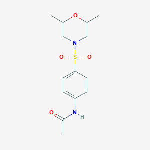 molecular formula C14H20N2O4S B3868151 N-{4-[(2,6-dimethylmorpholin-4-yl)sulfonyl]phenyl}acetamide 