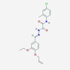 molecular formula C21H22ClN3O4 B386817 N-(4-CHLORO-2-METHYLPHENYL)-1-{N'-[(E)-[3-ETHOXY-4-(PROP-2-EN-1-YLOXY)PHENYL]METHYLIDENE]HYDRAZINECARBONYL}FORMAMIDE 