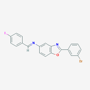 molecular formula C20H12BrIN2O B386819 N-[2-(3-bromophenyl)-1,3-benzoxazol-5-yl]-N-(4-iodobenzylidene)amine 