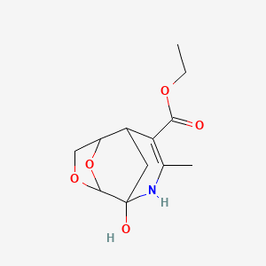 molecular formula C12H17NO5 B3868335 Ethyl 1-hydroxy-8-methyl-3,11-dioxa-9-azatricyclo[4.3.1.12,5]undec-7-ene-7-carboxylate 