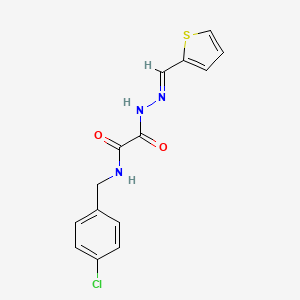 molecular formula C14H12ClN3O2S B3868369 N-[(4-chlorophenyl)methyl]-N'-[(E)-thiophen-2-ylmethylideneamino]oxamide 