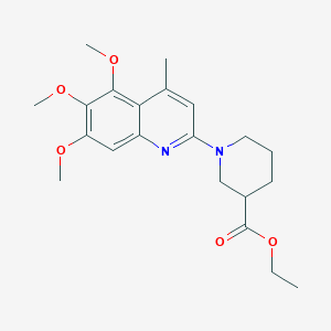 molecular formula C21H28N2O5 B3868377 Ethyl 1-(5,6,7-trimethoxy-4-methylquinolin-2-yl)piperidine-3-carboxylate 