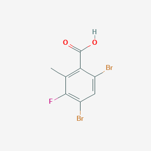 molecular formula C8H5Br2FO2 B038684 4,6-Dibromo-3-fluoro-2-methylbenzoic acid CAS No. 119916-27-7