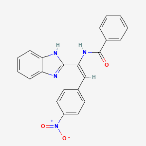 molecular formula C22H16N4O3 B3868412 N-(1-(1H-Benzo[d]imidazol-2-yl)-2-(4-nitrophenyl)vinyl)benzamide CAS No. 88820-23-9