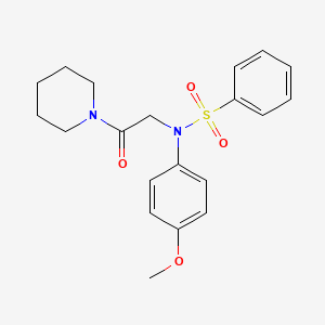 molecular formula C20H24N2O4S B3868435 N-(4-methoxyphenyl)-N-(2-oxo-2-piperidin-1-ylethyl)benzenesulfonamide 