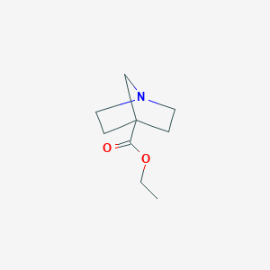 molecular formula C9H15NO2 B038685 乙基1-氮杂双环[2.2.1]庚烷-4-羧酸酯 CAS No. 119102-24-8