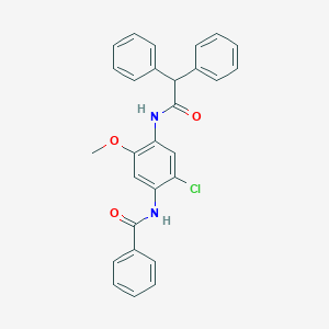 molecular formula C28H23ClN2O3 B386850 N-{2-chloro-4-[(diphenylacetyl)amino]-5-methoxyphenyl}benzamide 