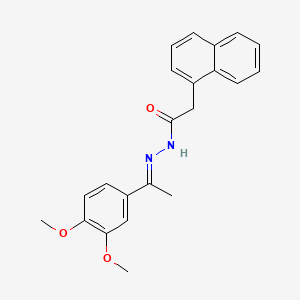 molecular formula C22H22N2O3 B3868509 N'-[(1E)-1-(3,4-dimethoxyphenyl)ethylidene]-2-(naphthalen-1-yl)acetohydrazide 