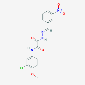 molecular formula C16H13ClN4O5 B3868549 N-(3-chloro-4-methoxyphenyl)-N'-[(E)-(3-nitrophenyl)methylideneamino]oxamide 
