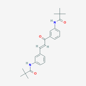 molecular formula C25H30N2O3 B3868559 N,N'-{[(1E)-3-oxoprop-1-ene-1,3-diyl]dibenzene-3,1-diyl}bis(2,2-dimethylpropanamide) 