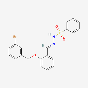 molecular formula C20H17BrN2O3S B3868597 N-[(E)-[2-[(3-bromophenyl)methoxy]phenyl]methylideneamino]benzenesulfonamide 