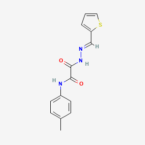 molecular formula C14H13N3O2S B3868739 N-(4-methylphenyl)-2-oxo-2-[(2E)-2-(thiophen-2-ylmethylidene)hydrazinyl]acetamide 
