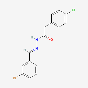 molecular formula C15H12BrClN2O B3868743 N-[(E)-(3-bromophenyl)methylideneamino]-2-(4-chlorophenyl)acetamide 