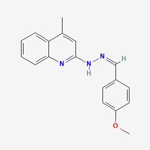 molecular formula C18H17N3O B3868773 N-[(Z)-(4-methoxyphenyl)methylideneamino]-4-methylquinolin-2-amine 