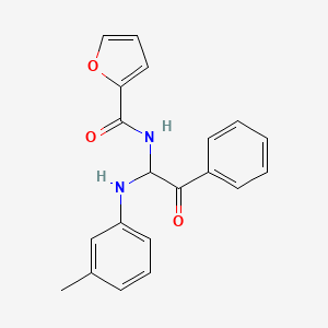 molecular formula C20H18N2O3 B3868890 N-[2-oxo-2-phenyl-1-(3-toluidino)ethyl]-2-furamide 