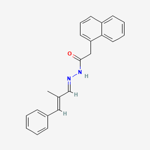 molecular formula C22H20N2O B3868957 N'-[(1E2E)-2-METHYL-3-PHENYLPROP-2-EN-1-YLIDENE]-2-(NAPHTHALEN-1-YL)ACETOHYDRAZIDE 