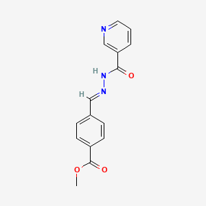 molecular formula C15H13N3O3 B3868981 METHYL 4-(2-(3-PYRIDINYLCARBONYL)CARBOHYDRAZONOYL)BENZOATE CAS No. 292180-71-3