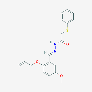 molecular formula C19H20N2O3S B386908 N'-[2-(allyloxy)-5-methoxybenzylidene]-2-(phenylsulfanyl)acetohydrazide 