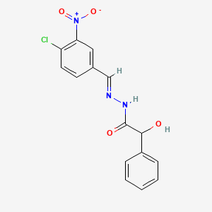 molecular formula C15H12ClN3O4 B3869082 N'-[(E)-(4-chloro-3-nitrophenyl)methylidene]-2-hydroxy-2-phenylacetohydrazide 
