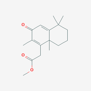 molecular formula C17H24O3 B3869123 methyl 2-(2,5,5,8a-tetramethyl-3-oxo-7,8-dihydro-6H-naphthalen-1-yl)acetate 