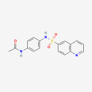 molecular formula C17H15N3O3S B3869126 N-[4-(quinolin-6-ylsulfonylamino)phenyl]acetamide 
