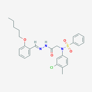 molecular formula C27H30ClN3O4S B386922 N-(3-Chloro-4-methylphenyl)-N-({N'-[(E)-[2-(pentyloxy)phenyl]methylidene]hydrazinecarbonyl}methyl)benzenesulfonamide 