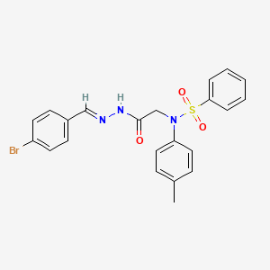 molecular formula C22H20BrN3O3S B3869251 N-({N'-[(E)-(4-BROMOPHENYL)METHYLIDENE]HYDRAZINECARBONYL}METHYL)-N-(4-METHYLPHENYL)BENZENESULFONAMIDE 