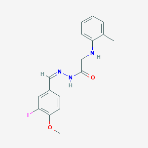 molecular formula C17H18IN3O2 B3869279 N-[(Z)-(3-iodo-4-methoxyphenyl)methylideneamino]-2-(2-methylanilino)acetamide 