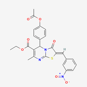 molecular formula C25H21N3O7S B3869284 ethyl (2Z)-5-(4-acetyloxyphenyl)-7-methyl-2-[(3-nitrophenyl)methylidene]-3-oxo-5H-[1,3]thiazolo[3,2-a]pyrimidine-6-carboxylate 