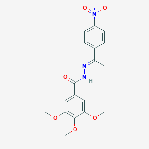 molecular formula C18H19N3O6 B386929 N'-(1-{4-nitrophenyl}ethylidene)-3,4,5-trimethoxybenzohydrazide 