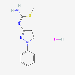 molecular formula C11H15IN4S B3869328 methyl N'-(2-phenyl-3,4-dihydropyrazol-5-yl)carbamimidothioate;hydroiodide 