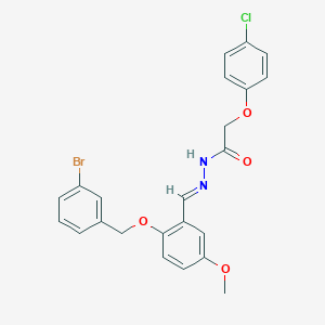 molecular formula C23H20BrClN2O4 B386937 N'-{2-[(3-bromobenzyl)oxy]-5-methoxybenzylidene}-2-(4-chlorophenoxy)acetohydrazide 