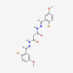 molecular formula C19H18Br2N4O4 B3869379 N,N'-bis[(E)-(2-bromo-5-methoxyphenyl)methylideneamino]propanediamide 