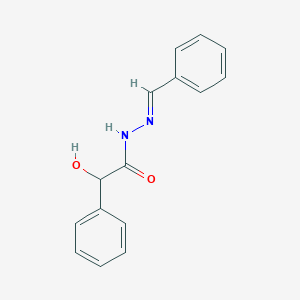 molecular formula C15H14N2O2 B3869408 Hydroxy-phenyl-acetic acid benzylidene-hydrazide 
