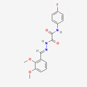 molecular formula C17H16FN3O4 B3869435 N'-[(E)-(2,3-dimethoxyphenyl)methylideneamino]-N-(4-fluorophenyl)oxamide 