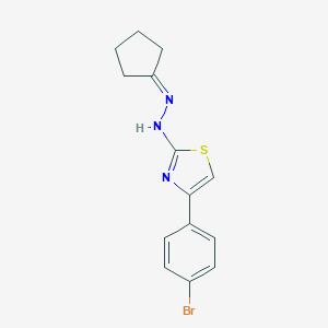 molecular formula C14H14BrN3S B386945 Cyclopentanone [4-(4-bromophenyl)-1,3-thiazol-2-yl]hydrazone 